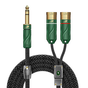 GOLLEY LION 1/4 Inch TRS 6.35mm to Dual XLR Male Audio Cable for Microphone DV Camera Camcorder Stereo System Y Splitter Shielded Cords