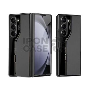 Case Electroplated Chrome For Samsung Galaxy Z FOLD 4 / Z FOLD 5 / Z FOLD 6 Ultra thin Leather Case IP-212