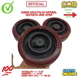 Asbak Kayu Polos Natural Aesthetic Unik Hitam