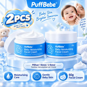 PuffBebe Baby Moisturizing Facial Cream 60g Shea Butter & Calendula Gentle Hydrating Cream for Dry Sensitive Skin