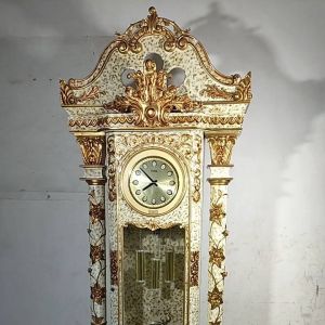 Lemari Jam Hias Mewah Kayu Jati Leo Mebel Jepara Lemari Jam Ukir Bagong