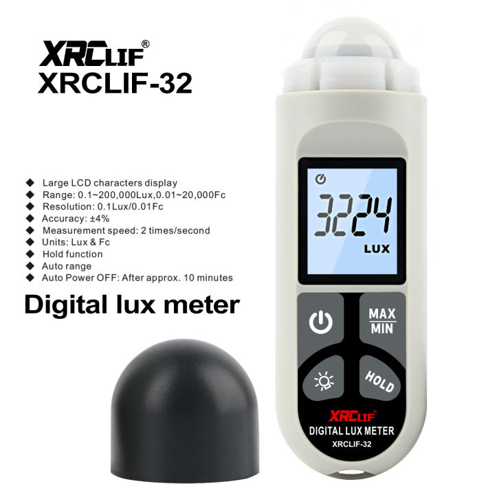 Text Digital Lux Meter Light Meter Tester 0.1-200,000 Lux Digital LCD ...