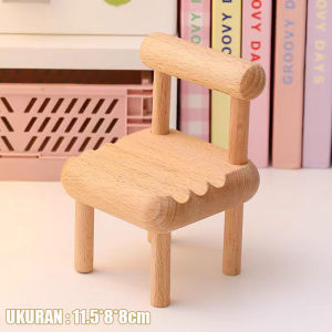 Stand Holder HP Bentuk Kursi Kayu Soild Phone Holder Universal Dudukan Handphone
