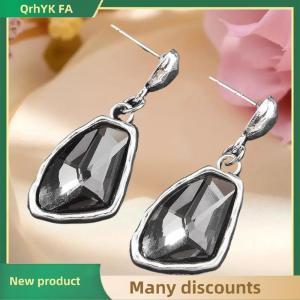 🔔🔔🔔QA Minimalist Sparkling Black Rhinestone Drop Earrings Women Exquisite Geometric Pendant Earrings Jewelry Gifts