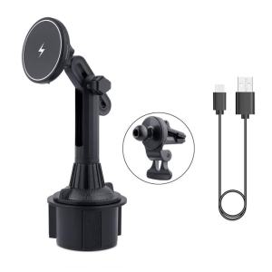 15W Magnetic Wireless Car Mount Magnetic Cup Holder Car Phone Mount Dropshipping2026