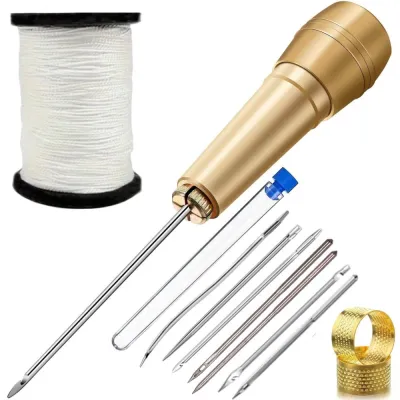 FUTUI Replaceable Leather Sewing Awl Set Multifunctional Professional Shoes Repair Tool Kit Practical Nylon Thread Punch Stitching s Beginner Craft
