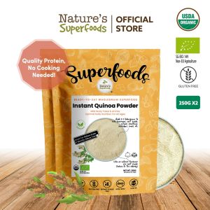 Bundle Deal: Natures Superfoods Organic Instant Quinoa Powder 250g x2 - For Baby (6+ months) or Elderly l Whole Grain l No Added Sugar or Additive (HALAL)