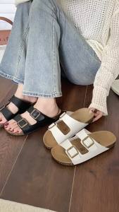 [Free Shipping] 2025 New Couple Slippers WomenS Summer Outdoor Thick-Soled Double-Strap Beach Retro Half-Slipper Sandals