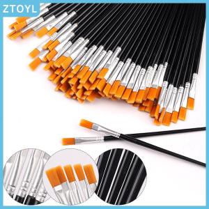 ZTOYL  Painting Brushes Set Art Round Flat Hair Nylon Hair Paint Brush For Oil Acrylic Watercolor Kids Artists Beginners Students