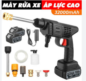 Máy Rửa Xe Cầm Tay Mini nhập ngoại Cao Áp Gia Đình Dùng Pin Chuẩn Động Cơ Lõi Đồng Siêu Khỏe Súng Rửa Xe Áp Lực Cao Đánh Bay Vết Bẩn Siêu Trâu Có Chế Độ Phun Sương Tạo Bọt Tuyết Rửa Nhà Rửa Sân Vườn Tưới Cây Tiện Lợi