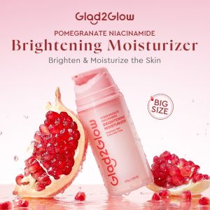 Glad2Glow Brightening Niacinamide Pomegranate Moisturizer 30g | Whitening & Glowing Gel Cream Day & Night Face Cream to Brighten & Even Skin Tone