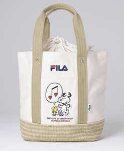 [Direct from Japan] Stock SG 100% Original Snoopy Peanut x Fila Collaboration Canva Lightweight Tote