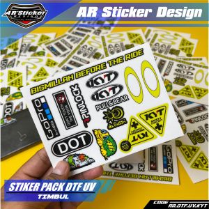 Stiker KYT Sticker Visor Helm Dtf Uv Timbul Princut 1 Set Aksesoris Case Hp Laptop Tumbler Gitar