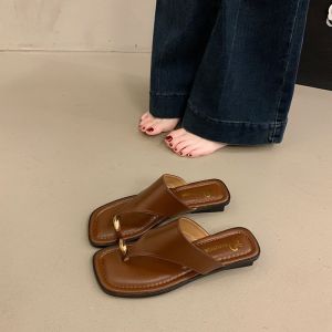 Free Shipping 2026 WomenS Spring And Summer New Style Thick-Soled Flip-Flops With Toe Wedges For Outdoor Wear
