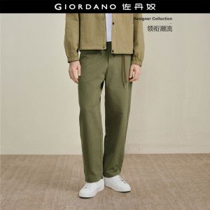Giordano Men 100% cotton mid rise twill pants Free Shipping 18116816