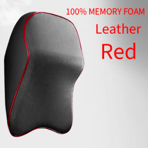 AOLA Leather Car Headrest Neck Rest Pillow Cushion Durable 100% Pure Memory Foam Cotton Carseat Neck Support - Neck/Back Pain Relief Lumbar Support Waist Pillows Car Seat Cushion