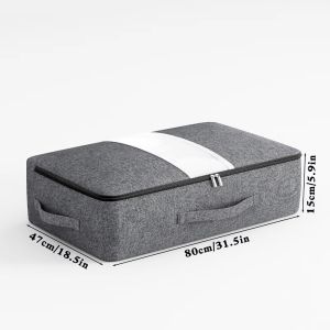 ROLL with Large Transparent Window Under-bed Storage Bag Dust Proof With Handle Foldable Storage Box Large Capacity Clothing Storage Bag for Closets Dorm Bedding Clothes