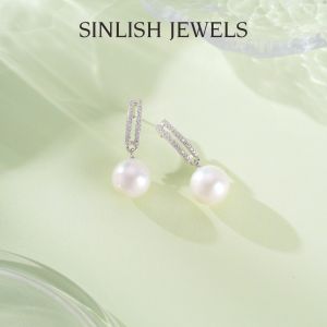 SINLISH Store Recommended Must-Have 6A+ Perfectly Round Flawless Natural Pearl High Luster Earrings 10-11mm