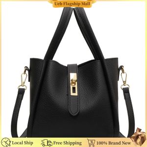 [Ueb Flagship Mall] Bucket Bag for Women Magnetic Closure Crossbody Bag PU Leather with Inner Bag Satchel Bag Solid Handbag for Work Travel