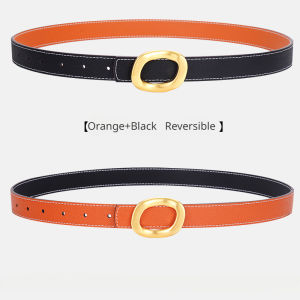 【Gift Box】2.5cm Athosline Reversible Belt for Women Genuine Leather Belt Black Belt for Dress INS Fashion Accessories for Lady Sorrygift for Her