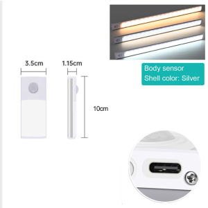 【การจัดส่งไทย】60CM LED ไฟเซ็นเซอร์ ไฟกลางคืน ไฟกลางคืนชาร์จ USB ไฟเซนเซอร์อัตโนมัติ ไฟไร้สาย แสงขาว แสงเหลือง โคมไฟติดผน