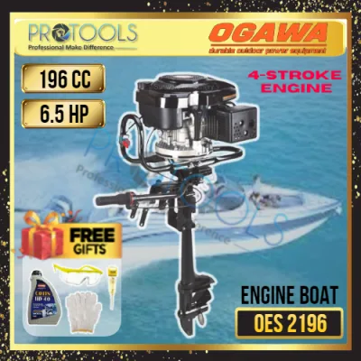 OGAWA OES2196 6.5HP 4 Stroke Boat Engine Petrol OutBoard Motor 193cc (No Need 2t Oil) 6 Month Warranty