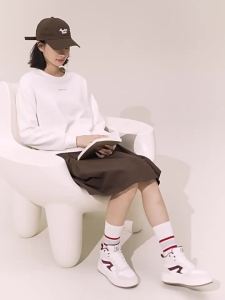 Qiaodan Yuebai Women Board Shoes High Top And Plush Insulation Thick Sole Sports QXL052244005