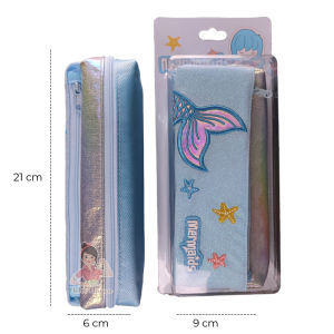Kotak Tempat Pensil Anak Hologram Karakter Mermaid Unicorn Kualitas Premium