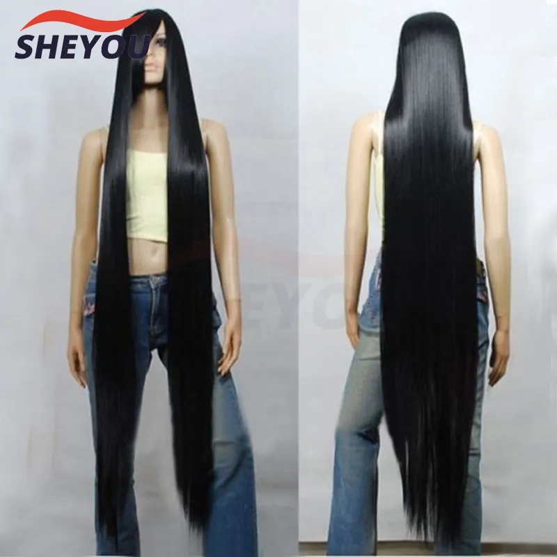 New 80CM 100CM 120CM 150CM 200CM Black Long Straight Heat