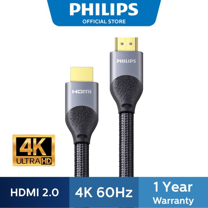 PHILIPS HDMI Cable HDMI 4K Cable Ultra HD Gold Plated for TV