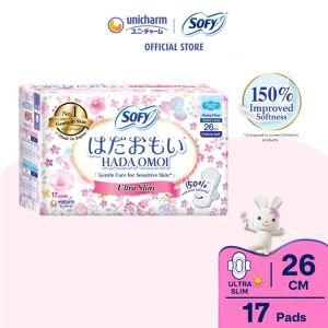 SOFY Hadaomoi Day Ultra Slim Wing Sanitary Pad 26cm 17pcs