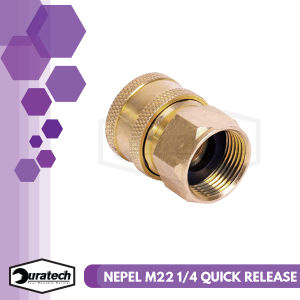 Nepel adaptor quick release gun jet cleaner M22 1/4 connector female adaptor gun selang output mesin jet cleaner quick release jet cleaner thread M22 to 1/4" betina nepel adaptor