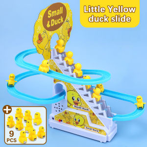 SAIYG 9Pcs Electric Duck Climbing Stairs Toy With Light And Music Fun Baby Toddler Gift For Christmas