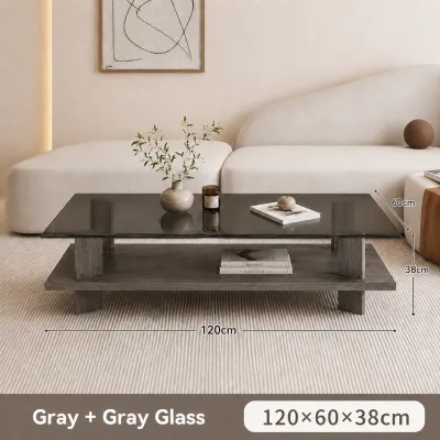 Coffee Table Center Table Tea Table Sofa Table Nordic Round Metal Wooden Solid Wood Double Layer Modern Simple Cream Wind Living Room Bedroom Office Apartment Home Furniture Stable Space Saving Easy Clean