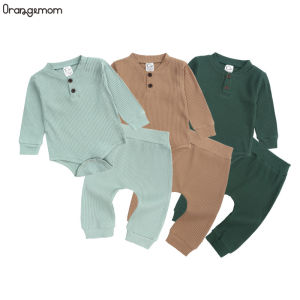 Orangemom 0-24Months Baby Girl Boy Clothing Set Long Sleeved Romper+pants Spring Autumn Baby Clothes for Home Wears1Set