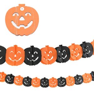 COMEMECO Honeycomb Paper Halloween Hanging Garland 3 Meter Pull Flower Party Banner Decorative Skeleton Bat Halloween Party Banner Halloween Party