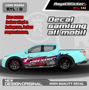 RYL 143-STIKER DECAL MOBIL BRIO CALYA AVANZA KIJANG VELOZ AGYA JAZZ CIVIC GRATIS CUSTOM NAMA