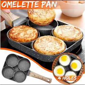 COD Wajan Panci Penggorengan Telur & Pancake 4 Lubang Non Stick
