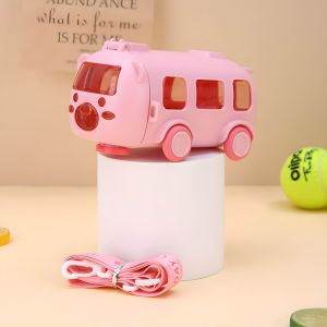 Botol Minum Anak Bentuk BUS Mobil Ada Roda Free Strap 500ML HX 488 - ShennyStore