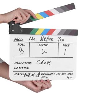 Professional Acrylic Film Clapboard Reusable Clapper Board Film Shoots Director with Magnetic Blackboard Eraser