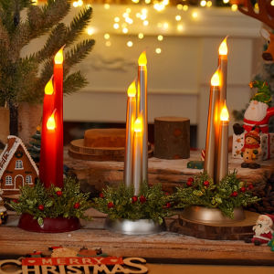 Suforue8 เทียนคริสต์มาส เทียนอิเล็กทรอนิกส์LED เทียนไฟฟ้าLEDเทียนปลอม สะบัดไฟสวยเหมือนจริง ไร้ควันปลอดภัยพร้อมแบตเตอรี่ในชุด