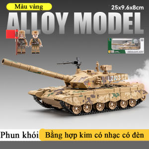 Đồ chơi mô hình xe tăng T99A bằng hơp kim có nhạc và đèn phun được khói