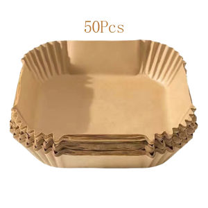 50ใบ กระดาษซับน้ำมันของทอด ถาดกระดาษเตาอบ ทรงสี่เหลี่ยม กลม แบบใช้แล้วทิ้ง