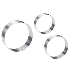 XUNJIE 3 pcs/set 4/6/8 Inch Tart Ring Home Kitchen Cake Tool English Muffin Ring Baking Tool Cake Ring Set Round Cake Mold Pancake Mold
