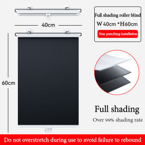 Full Shading Titanium Silver Fabric Sunshade Roller Blind Blackout Sunshade Suction Cup Roller Blinds Sunshade Car Bedroom Kitchen Balconies Sun-shading Nail-free Blackout Blind Window Shades for Home