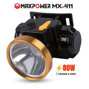 Senter Kepala Headlamp 100 Watt Waterproof MAXPOWER MX-412 & 411 | Cahaya Putih Cas Tipe-C | senter kepala jumbo 200 Watt | senter kepala 100w | headlamp 100w | senter kepala original
