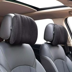 WAPKTY Bọt nhớt Gối cổ xe hơi Mềm mại Găng tay da lộn Gối tựa xe hơi Thoải mái Gối hỗ trợ cổ Sử dụng ô tô