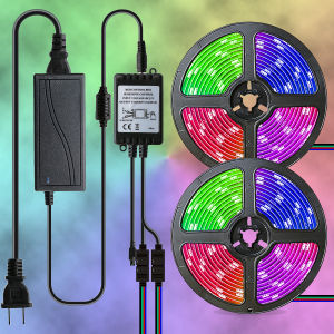 PAKET LAMPU LED STRIP RGB 5050 10 METER AESTETIC REMOTE ADAPTOR TEMPEL DINDING TIDUR DISCO RUANGAN