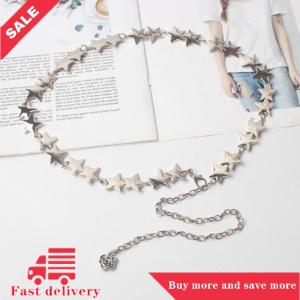 [COD] Vintage Women Waist Belt Female Metal Star Pentagram Chain Belt Tassel Waist Chain Belt Women Decorative Body Jewelry