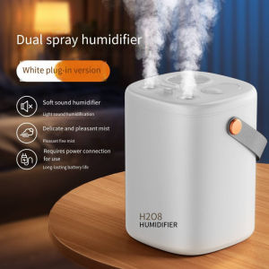 Cordless Humidifier Large Mist Dual Nozzle Smart Led Night Light Usb Quiet Diffusers For Sleeping
